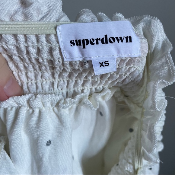 Superdown Emilia Mini Dress In White Polka Dot - Picture 2 of 10